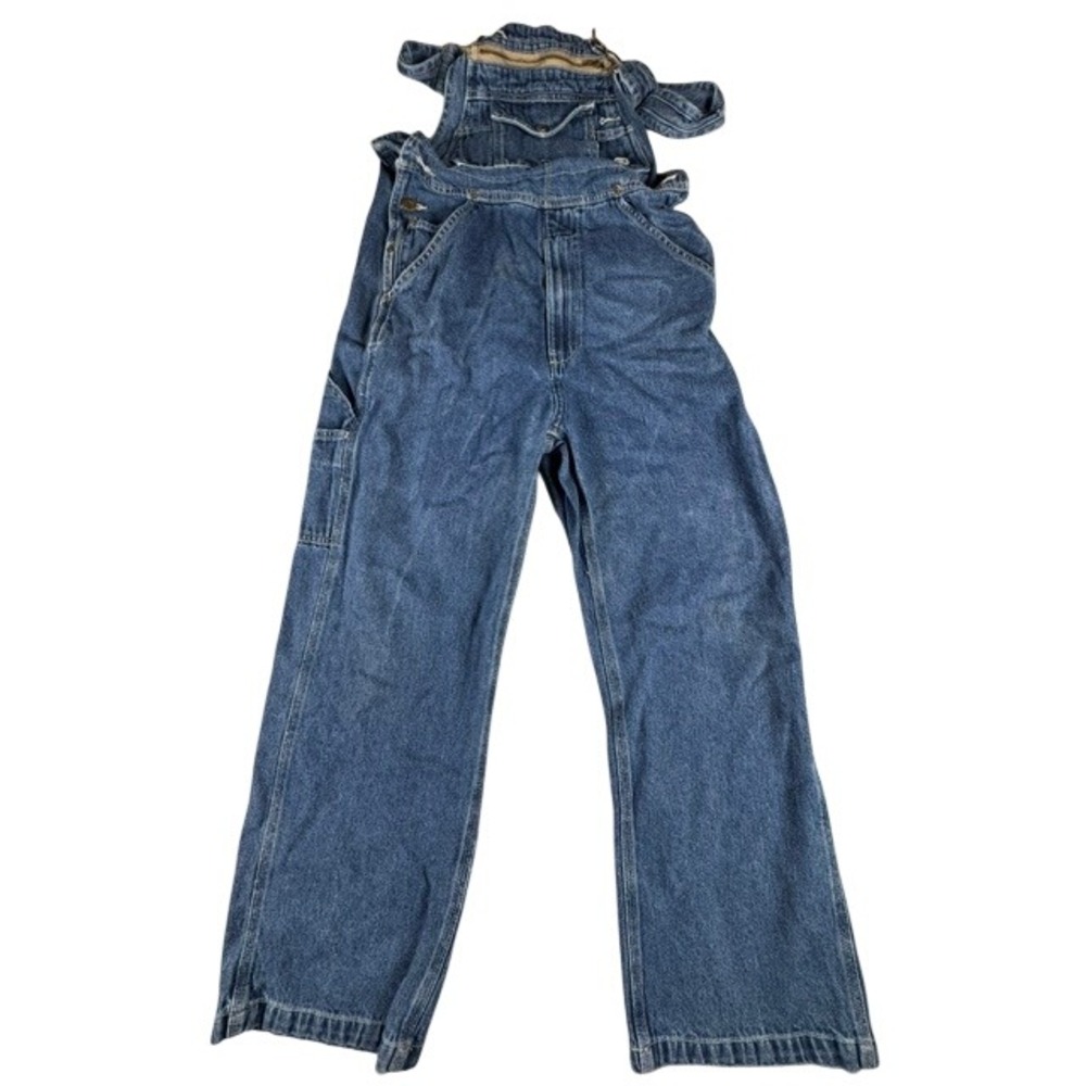 Berne Overalls Mens 32x30 Blue Denim Bib Carpenter Workwear Utility